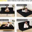 8” Futon Mattress Full Size 54” x 80”, Futon Sofa Couch Bed with Twisted Rope Design Edging, Extra Thick Corded Floor Futon Mattress Sleeping Mat for Adults, Camping, Dorm, Black(Frame Not Included)