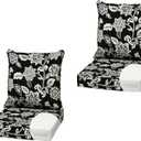 Arden Outdoor Foam Deep Seat Cushion (2-Pack), 22x24, Premium High-Density Foam, Never Flattens, Weather-Proof for Patio Chair Sofa Couch, Ashland Black Jacobean