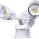 JJC LED Security Lights,Motion Sensor Flood Light Outdoor Fixture,3000LM 27.5W(120W Equiv.),IP65 Waterproof,5000K Daylight White ETL Listed Outdoor Lighting White (Not Solar Powered)