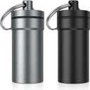 Portable Ear Plug Carrying Case, Urekt Waterproof Metal Earplug Case Keychain Container Holder（2 Pack）