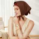 MoHern Bandana Headband for Women, 3 Colors Adjustable Tie-Back Boho Head Scarf, Triangle Hair Bandanas with Precision Cut Design (One Size, Beige+khaki+coffee)