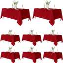 Fitable 8 Pack Table Cloth Rectangle Table: Stain and Wrinkle Resistant Tablecloth Rectangular, Washable Polyester Tablecloths for Wedding Christmas Party Dining Banquet Event(Red, 70x120 Inch)