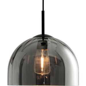 Modern Dome Pendant Lighting Fixtures, 11.8 Inch Large Dome Boho Chandelier, Rustic Farmhouse Industrial Hanging Lamp Ceiling Lights with Grey Glass Bell Lampshade for Kitchen Island, 30CM