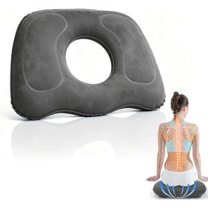 Inflatable Seat Cushion for Air Travel & Travel, Donut Pillow for Bed Sores - Pressure Relief Inflatable Cushion, Portable for Airplane, Car, Office & Home, Ideal for Comfort & Bed Sore Prevention