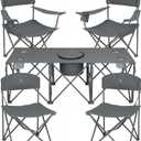 Camping Chair Set of 3, Outdoor Folding Camping Chairs for Heavy People with Cup Holder & Carry Bag,Collapsible Chair Include One Sofa Chair and Two Single Chair,Support up to 500lbs