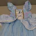 Luzlen Cinderella Costume for Girls Kids Blue Princess Dress with Accessories Halloween Birthday Party Outfits, 5-6Y(Tag 130)