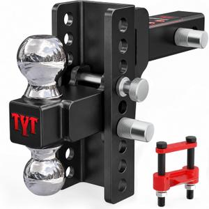 TYT Adjustable Trailer Hitch Ball Mount for 2-Inch Receiver, 12,500 lbs GTW