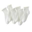 Hstyle Ruffle Socks Women, 6 Pairs of White Breathable Cool Ankle Socks