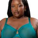 Curvy Couture Women's Sheer Unlined Underwire Plunge (38H, Fanfare)