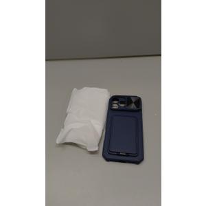 Case for iPhone 17 Pro Case with Stand & Credit Card Holder & Sliding Camera Cover & Camera Stand & Wallet, Rugged Silicone Edge Protective Phone Case Cover for iPhone 17 Pro 6.3'' 5G 2025, Blue