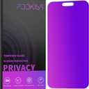 PDDKISS Compatible for iPhone 15 Pro Max Privacy Screen Protector Tempered Glass 6.7 Inch, Purple Gradient Anti Spy Anti Blue Light HD Easy Installation
