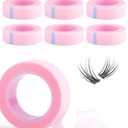 Cluster Lash Tape 6 Rolls Residue-Free Eyelash Extension Tape, Direct Tear Design for DIY Lash Clusters at Home & Salon Use, Breathable PE Material, 450CM per Roll