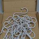 24 PCS S Hooks for Hanging with Safety Buckle, 3.5 inch Heavy Duty Metal S Shaped Hooks Stainless Steel for Hanging Kitchen Utensil, Cups, Pots, Plants, Bags, Hats (White)