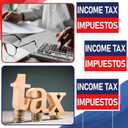 Jetec 3 Piece Tax Service Yard Sign 16"x12" Income Tax Impuestos Yard Sign with Stakes, Double Sided Printed Arrow Directional Signs for Season Outdoor Advertising & Lawn Business Signage