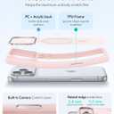 ESR for iPhone 17 Pro Max Case with Stash Stand, Compatible with MagSafe, Military-Grade Drop Protection Magnetic Phone Case, Scratch-Resistant Back Cover,Frosted Bubblegum Pink