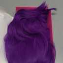 VCKOVCKO Dark Purple Curly Bob Wig With Air Bangs Natural Curly Wavy Short Bob Women's Shoulder Length Wigs Synthetic Cosplay for Girl (Dark Purple)