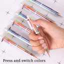 JPSOR Multicolor Ballpoint Pen 36 Pack 6-in-1, Fun Pens, Party Favors Transparent Barrel Ballpoint Pen 6-Color 0.5mm for Office School Supplies Students Children Kids Gift