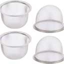 Uxcell 4pcs Stainless Steel Mesh Tea Leaves Stainer Teapot Screen 3.1 Inch for Straining Teas and Cocktails or Sifting Flour Sugar Spices and Herbs Silver Tone