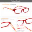 Kerecsen Reading Glasses 5 Pairs Fashion Ladies Readers Spring Hinge with Pattern Print Eyeglasses for Women (Multicolor -8, 4.0)