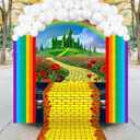 109 Pcs Halloween Emerald City Trunk or Treat Car Decorations Kit Green Castle Backdrop Emerald City Banner Yellow Brick Road Decor for Wizard Party Favor Outdoor SUV Garage Archway Birthday Supplies