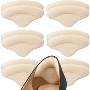 6 Pairs Heel Pads Heel Grips Liner for Loose Shoes, Heel Cushion Pads Heel Inserts for Shoe Too Big Men Women- Ultra Soothing Heel Protectors for Heel Pain, Heel Slipping, Blisters, Friction