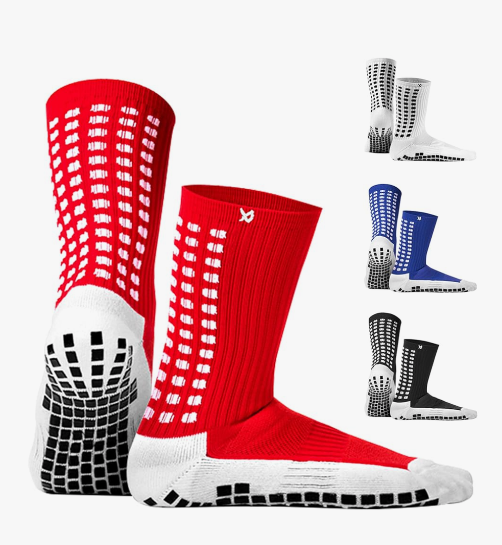 Lux Dual Grip Socks - Soccer Grip Socks for Men and Women. GripArray Performance & Comfort L