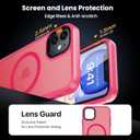 2 x DEERLAMN Magnetic Matte Case for iPhone 11 with Screen Protector, [Compatible with MagSafe][Military Grade Drop Protection] Slim Translucent Shockproof Protective Phone Cover, Hot Pink