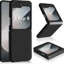 Z Flip 6 Liquid Silicone Case for Samsung Galaxy Z Flip6 5G, Slim Case for Women, Soft Gel Rubber Ultra Thin Cases Silky Touch Anti-Scratch Shockproof Protective Cover for Samsung Z Flip 6 5G (Black)
