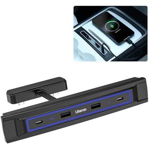 VIJIM Tesla USB Hub for Model Y 2021-2024 Model 3 2021-2023 Center Console, Tesla Model 3/Y Accessories Docking Station, Support USB-C Fast Charging