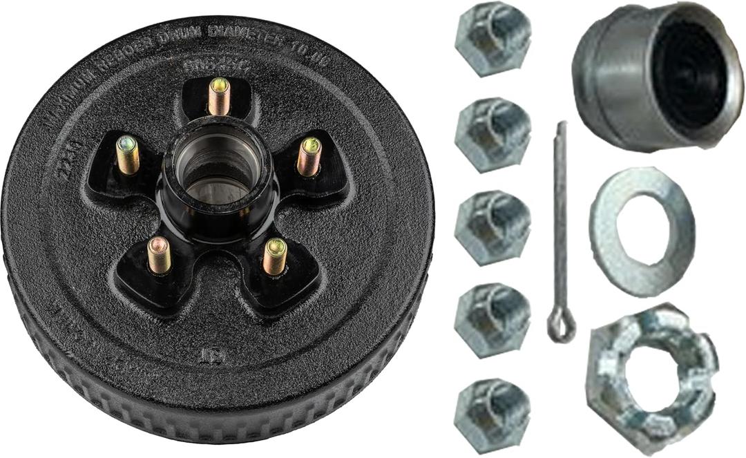 Ultra-Fab Hub/Drum Assembly - Loaded (3,500 lb. Capacity, 5 Lug, 4.5", 1/2"-20, for 10" Brake)