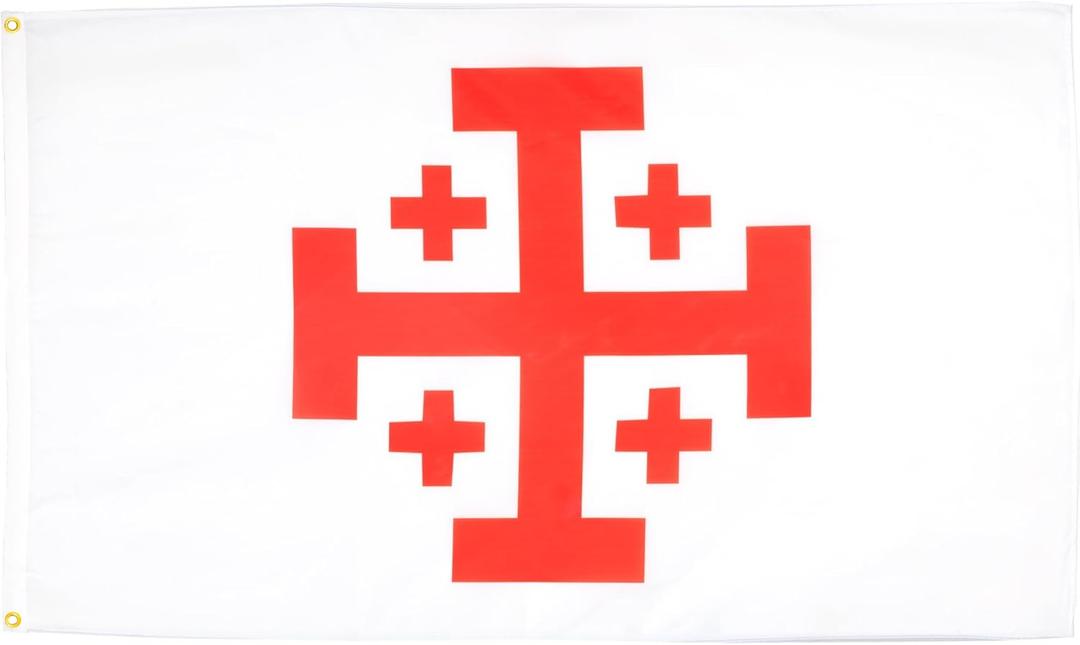 AZ FLAG - Order Of The Holy Sepulchre Of Jerusalem Flag - 3x5 Ft - 100D Polyester Catholic Banner with Two Metal Grommets - Fade Resistant - Vivid Colors - 3' x 5' Feet - 150x90 Cm