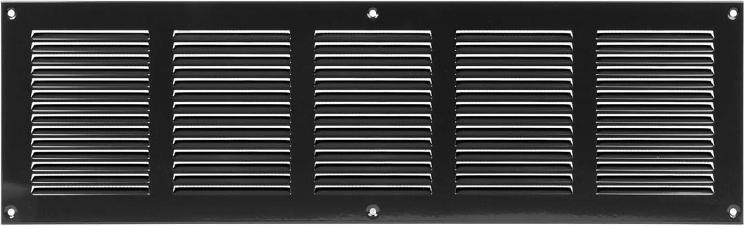 Repa Market Black Air Vent Cover 20" x 6" Inch (Outer Dimensions) - Steel Return Air Grilles - for Ceiling and Sidewall - HVAC - with Protection Screen (19.68" x 5.90" Inch)