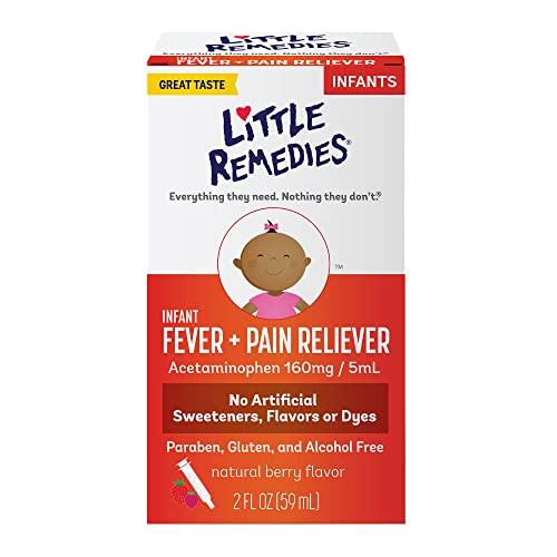 2 x Little Remedies Baby Medicine, Infant Fever and Pain Relief with Acetaminophen, Berry Flavor, 2 Fl Oz, Best Before: 01/2026
