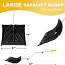 YEITSNOW Snow Shovel for Driveway Ergonomic Design 17 Reinforced Heavy Duty Snow Removal Easy Assembled Tool in Winter Snowy Day for Garage Car Parking Port Workshop Barn