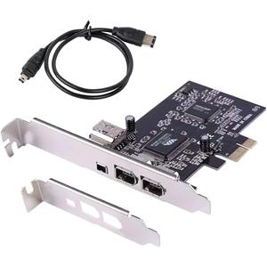 PCIe Firewire Card for Windows 10, IEEE 1394A PCI Express Controller 4 Ports(3 x 6 Pin and 1 x 4 Pin), 1394a Firewire 400 Adapter for Windows 7/8/Mac OS with Low Profile Bracket and Cable