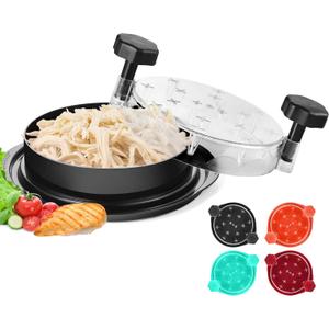 Chicken Shredder Tool Twist: 2025 Pro Food-Grade Visible Meat Shredder with Strong Anti-Slip Base, Ergonomic Handle, Chicken Breast Shredder, Suitable for Pork Beef Chicken - Black