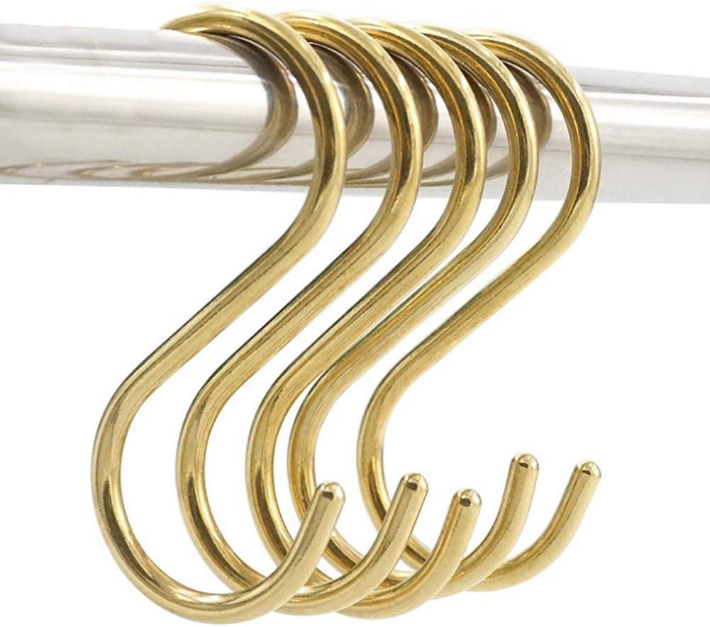 10 Pieces Multipurpose Brass S Shaped Hooks Coat Clothes Storage Hangers Kitchen Pot Pan Racks
