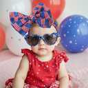4th of July Baby Girl Bows,Large Double Bows Headband with Star Handmade Stretchy Hairbands for Newborn/Infant bows,or 1-3 Year Kids