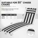 2Pcs Chaise Lounge Cushion Outdoor, Foldable Lounge Chair Cushion with Headrest, Weather and Fade Resistant Replacement Lounge Chair Pad for Patio Furniture, Lawn, Pool, 80''L x 26''W x 1.18''T