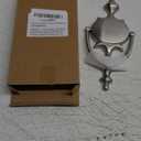 QCAA Solid Brass Door Knocker, 7-3/4", Satin Nickel, 1 Pack, Made in Taiwan (1 Pack, Satin Nickel)