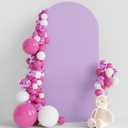 Wokceer 6.6FT Wedding Arch Cover Spandex Fitted Wedding Arch Stand Covers Round Top Chiara Arch Backdrop Cover for Birthday Party Ceremony Banquet Decoration Lavender