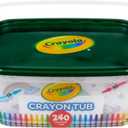Crayola Crayon Tub (240ct), Bulk Crayons for Kids, Spring Craft Supplies, Classroom Coloring Gifts for Kids & Toddlers, Ages 3+ [Amazon Exclusive]