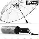 Repel Umbrella - Windproof Travel Umbrellas for Rain - Engineered to Withstand 85MPH Winds, <1lb - Lightweight, Durable, Compact, Waterproof, Auto Open Close, Fiberglass Frame
