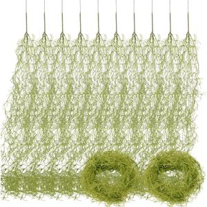 Giegxin Halloween Spanish Moss 41" Succulents Faux Moss Artificial Succulent Plants Fake Vines Hanging Plants Swamp Decoration Potted Artificial Hanging Garland(Grayish Green,12 Pack)