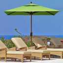 EliteShade USA 10-Year-Non-Fading 6x6Ft Square Market Patio Umbrella, UPF 50+ UV Protection Performance Sun Umbrella, Heavy Duty Commercial Grade Outdoor Table Umbrella with Crank, Windproof Vented Top for Garden, Pool, Deck and Outdoor Playsets, Macaw Green