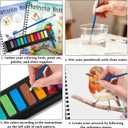 Elfew 2 Pack Watercolor Workbooks Coloring Books, 24 Pages Beginner Friendly Painting Kit, Detailed Steps, 12 Colors Paint Set with Brush, Stress-Relieving Gift for Adults & Women (Animals & Flowers)