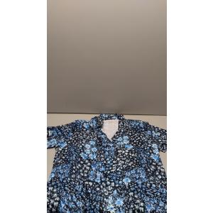 Hawaiin Button Up Shirt Short Sleeve Blue Men's XXL