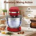 6in1 Stand Mixer with 6.5 Quart Bowl, 660W 10+p Speeds Kitchen Food Mixer Tilt-Head Bread Dough and Cake Mixers for Home Daily Use (Red)