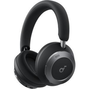 Soundcore Space One Pro, FlexiCurve Over-Ear Headphone, Adaptive Active Noise Cancelling Headphones Driven by 6 Mics, 60H Lossless Audio, Ultra-Fast Charging, Hi-Res Wireless, Comfortable Fit (Medium, Jet Black)