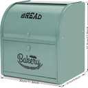 Stainless Steel Bread Box, 2 Layer Roll Top Bread Boxes, Large Capacity Food Storage Container for Kitchen Counter, Metal Bread Bin, Bread Holder for Countertop 11.8" x 9.6" x 12.8" (Green), 12.6" L x 9.7" W x 12.8" H
